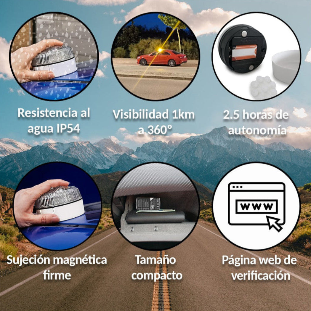 Baliza V16 con geolocalización homologada por la DGT